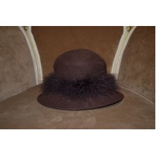 Brown Derby Church Wedding Tea Party Special Occasion Hat  100% Wool  eb-65099719